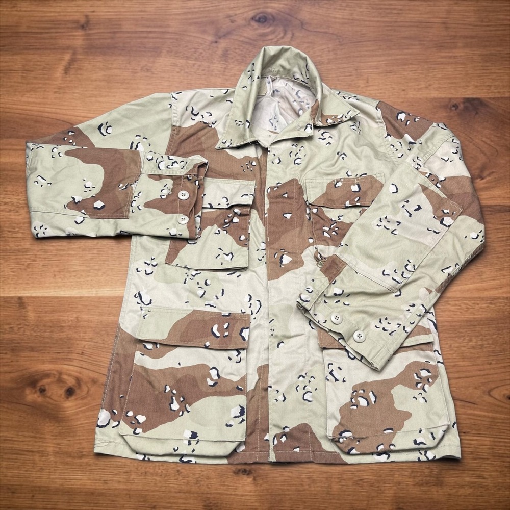 US Military Brown USGI Color Desert Chocolate Chip Camo BDU Jacket Small Regular
